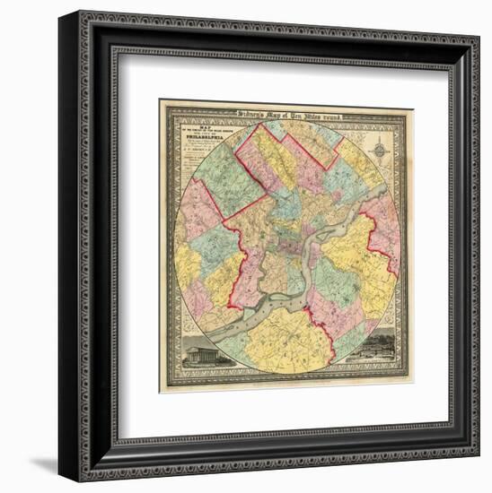 The City of Philadelphia, c.1847-J^ C^ Sidney-Framed Art Print