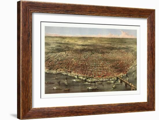 The City of St. Louis, Circa 1874-Currier & Ives-Framed Giclee Print