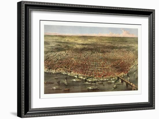 The City of St. Louis, Circa 1874-Currier & Ives-Framed Giclee Print