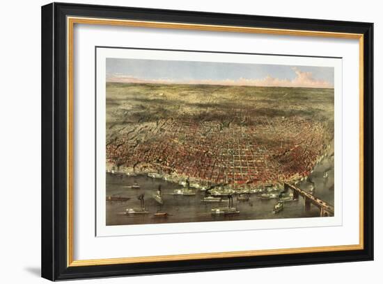 The City of St. Louis, Circa 1874-Currier & Ives-Framed Giclee Print