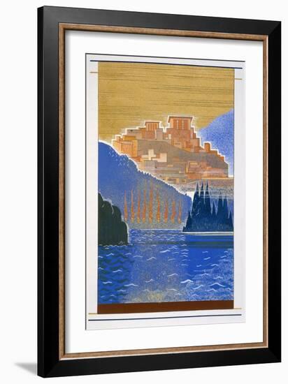 The City of Troy from the Sea, an Illustration from 'L'Odyssee', by Homer, Translated by Victor…-Francois-Louis Schmied-Framed Giclee Print