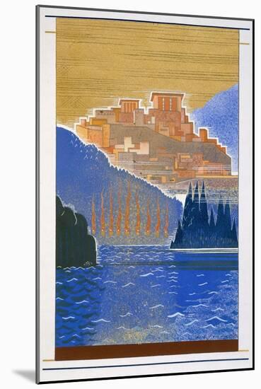 The City of Troy from the Sea, an Illustration from 'L'Odyssee', by Homer, Translated by Victor…-Francois-Louis Schmied-Mounted Giclee Print