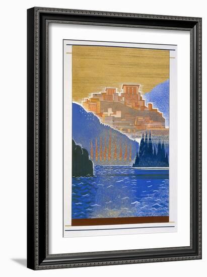 The City of Troy from the Sea, an Illustration from 'L'Odyssee', by Homer, Translated by Victor…-Francois-Louis Schmied-Framed Giclee Print