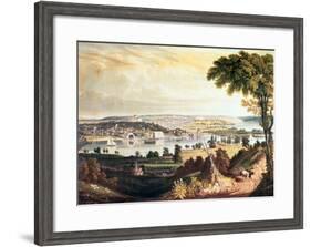 The City of Washington from Beyond the Navy Yard, Engraved by William James Bennett, c.1824-George Cooke-Framed Giclee Print