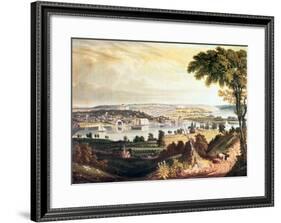 The City of Washington from Beyond the Navy Yard, Engraved by William James Bennett, c.1824-George Cooke-Framed Giclee Print