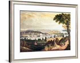 The City of Washington from Beyond the Navy Yard, Engraved by William James Bennett, c.1824-George Cooke-Framed Giclee Print