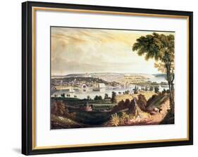 The City of Washington from Beyond the Navy Yard, Engraved by William James Bennett, c.1824-George Cooke-Framed Giclee Print