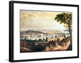 The City of Washington from Beyond the Navy Yard, Engraved by William James Bennett, c.1824-George Cooke-Framed Giclee Print