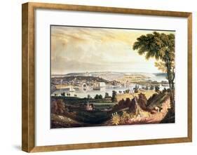 The City of Washington from Beyond the Navy Yard, Engraved by William James Bennett, c.1824-George Cooke-Framed Giclee Print