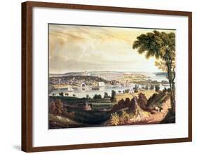 The City of Washington from Beyond the Navy Yard, Engraved by William James Bennett, c.1824-George Cooke-Framed Giclee Print