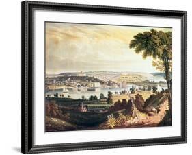 The City of Washington from Beyond the Navy Yard, Engraved by William James Bennett, c.1824-George Cooke-Framed Giclee Print