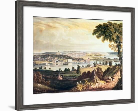 The City of Washington from Beyond the Navy Yard, Engraved by William James Bennett, c.1824-George Cooke-Framed Giclee Print