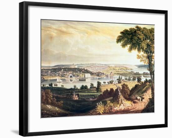 The City of Washington from Beyond the Navy Yard, Engraved by William James Bennett, c.1824-George Cooke-Framed Giclee Print