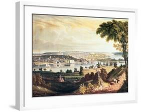 The City of Washington from Beyond the Navy Yard, Engraved by William James Bennett, c.1824-George Cooke-Framed Giclee Print