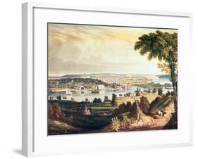 The City of Washington from Beyond the Navy Yard, Engraved by William James Bennett, c.1824-George Cooke-Framed Giclee Print