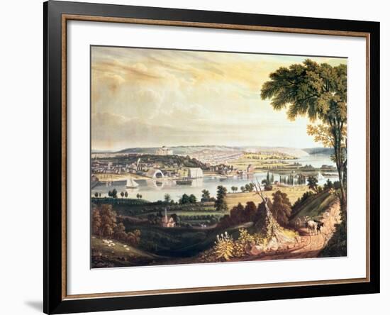 The City of Washington from Beyond the Navy Yard, Engraved by William James Bennett, c.1824-George Cooke-Framed Giclee Print