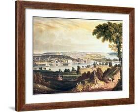 The City of Washington from Beyond the Navy Yard, Engraved by William James Bennett, c.1824-George Cooke-Framed Giclee Print