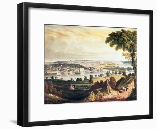 The City of Washington from Beyond the Navy Yard, Engraved by William James Bennett, c.1824-George Cooke-Framed Giclee Print