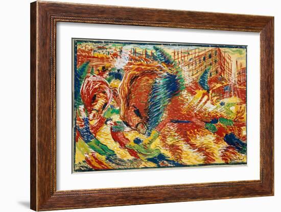 The City Rises, 1910 (Oil on Canvas)-Umberto Boccioni-Framed Giclee Print