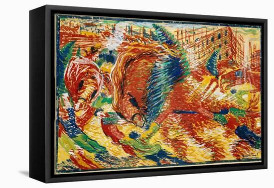 The City Rises, 1910 (Oil on Canvas)-Umberto Boccioni-Framed Premier Image Canvas