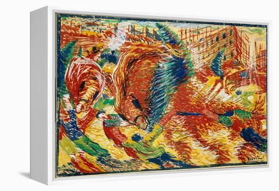 The City Rises, 1910 (Oil on Canvas)-Umberto Boccioni-Framed Premier Image Canvas