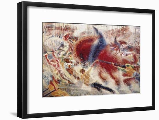 The City Rises, 1910-Umberto Boccioni-Framed Giclee Print