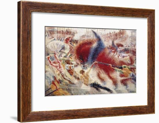 The City Rises, 1910-Umberto Boccioni-Framed Giclee Print