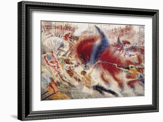 The City Rises, 1910-Umberto Boccioni-Framed Giclee Print