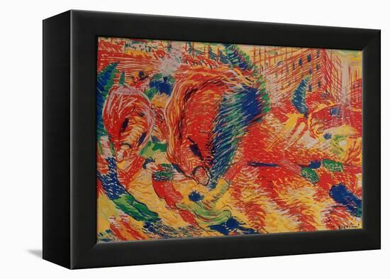 The City Rises, 1911-Umberto Boccioni-Framed Premier Image Canvas