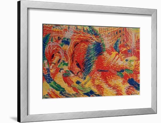 The City Rises, 1911-Umberto Boccioni-Framed Giclee Print