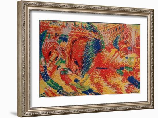 The City Rises, 1911-Umberto Boccioni-Framed Giclee Print