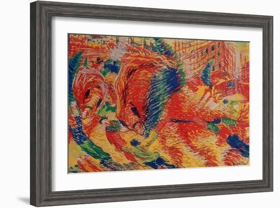 The City Rises, 1911-Umberto Boccioni-Framed Giclee Print