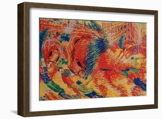 The City Rises, 1911-Umberto Boccioni-Framed Giclee Print