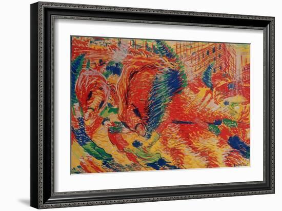 The City Rises, 1911-Umberto Boccioni-Framed Giclee Print