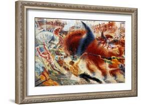 The City Rises, 1911-Umberto Boccioni-Framed Giclee Print