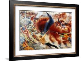The City Rises, 1911-Umberto Boccioni-Framed Giclee Print