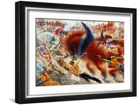 The City Rises, 1911-Umberto Boccioni-Framed Giclee Print