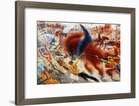 The City Rises, 1911-Umberto Boccioni-Framed Giclee Print