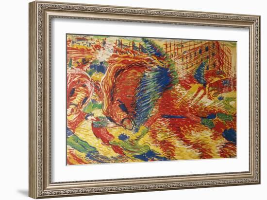 The City Rises-Umberto Boccioni-Framed Giclee Print