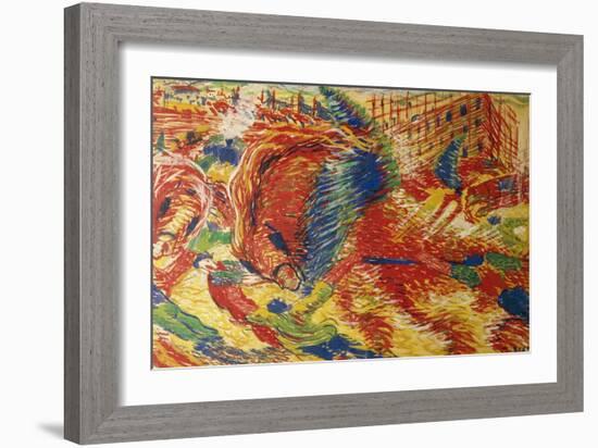 The City Rises-Umberto Boccioni-Framed Giclee Print