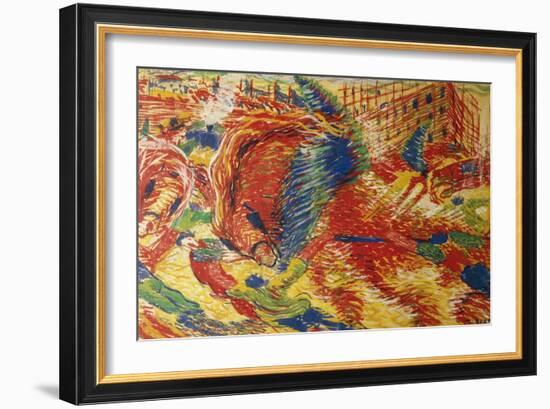 The City Rises-Umberto Boccioni-Framed Giclee Print