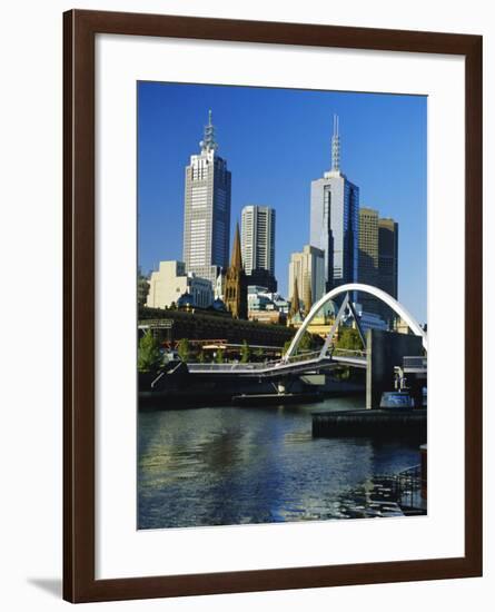 The City Skyline and Yarra River from Southgate, Melbourne, Victoria, Australia-Gavin Hellier-Framed Photographic Print