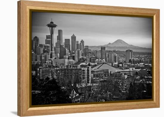 The City Skyline of Seattle, Washington from Kerry Park - Queen Anne - Seattle, Washington-Dan Holz-Framed Premier Image Canvas