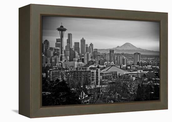 The City Skyline of Seattle, Washington from Kerry Park - Queen Anne - Seattle, Washington-Dan Holz-Framed Premier Image Canvas