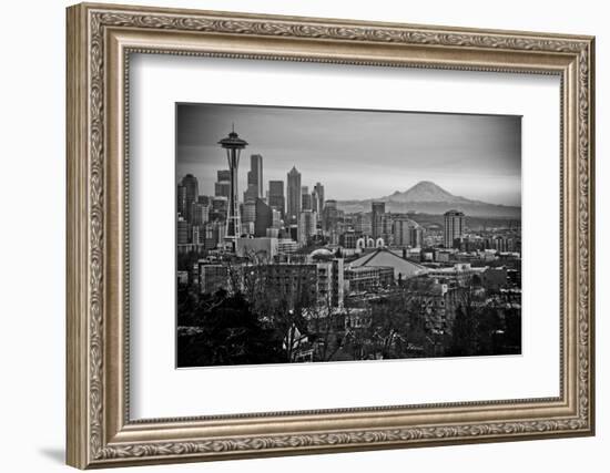 The City Skyline of Seattle, Washington from Kerry Park - Queen Anne - Seattle, Washington-Dan Holz-Framed Photographic Print