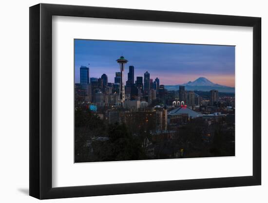 The City Skyline of Seattle, Washington from Kerry Park - Queen Anne - Seattle, Washington-Dan Holz-Framed Photographic Print