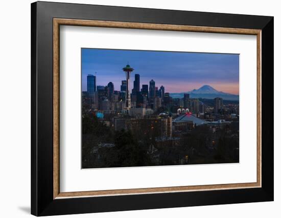 The City Skyline of Seattle, Washington from Kerry Park - Queen Anne - Seattle, Washington-Dan Holz-Framed Photographic Print