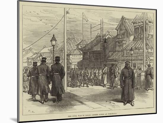 The Civil War in Japan, Street Scene at Yokohama-null-Mounted Giclee Print