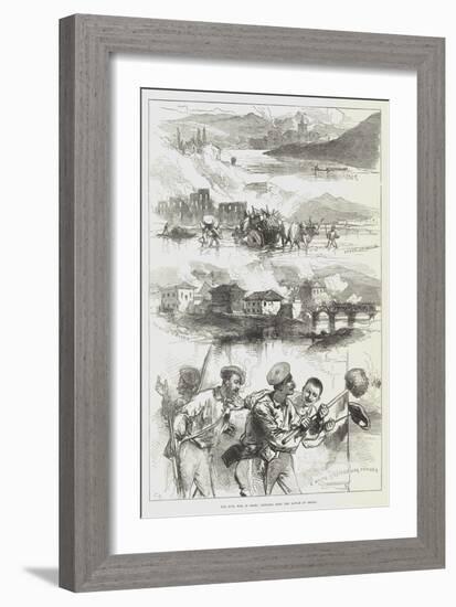 The Civil War in Spain, Sketches from the Battle of Beobia-Charles Robinson-Framed Giclee Print