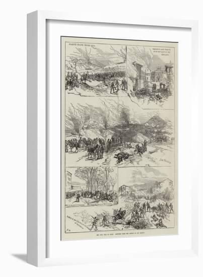 The Civil War in Spain, Sketches from the Battle of San Marcos-Charles Robinson-Framed Giclee Print